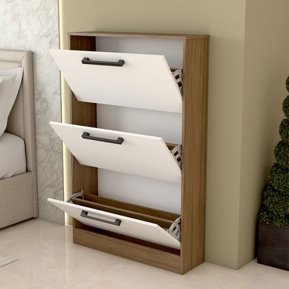 Sapateira Roma 3 Portas Freijo/Branca - Panorama Móveis