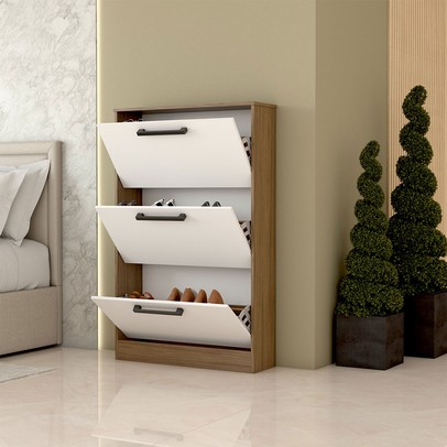 Sapateira Roma 3 Portas Freijo/Branca - Panorama Móveis