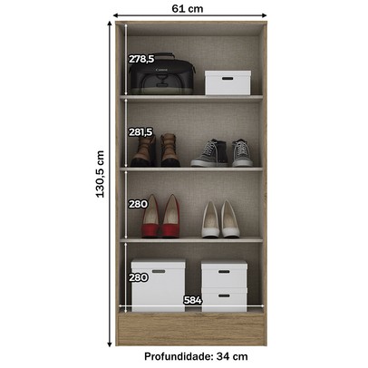 Armário Multiuso 2 Portas Branco B14 - Henn