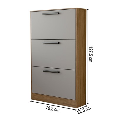 Sapateira Roma 3 Portas Freijo/Cinza - Panorama Móveis