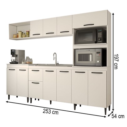 Cozinha Completa Silvana 11 Portas 1 Gaveta Branco - Panorama Móveis