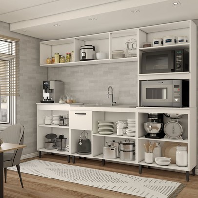 Cozinha Completa Silvana 11 Portas 1 Gaveta Branco - Panorama Móveis