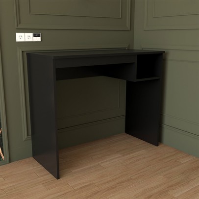 Mesa Escrivaninha Lugano 1 Nicho Preto Fosco - Panorama Móveis