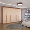 Guarda-Roupa Casal Colorado 6 Portas 8 Gavetas 100% Mdf Cinamomo/Off White - Panorama Móveis