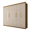 Guarda-Roupa Casal Florada 6 Portas 6 Gavetas Nature/Champanhe - Panorama Móveis