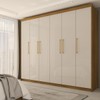 Guarda-Roupa Casal Florada 6 Portas 6 Gavetas Nature/Champanhe - Panorama Móveis