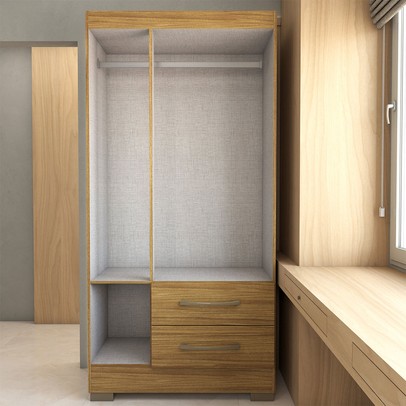 Guarda-Roupa Solteiro Florença 3 Portas 2 Gavetas com Espelho Marrocos - Panorama Móveis