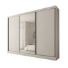 Guarda-Roupa Casal Europa 3 Portas 4 Gavetas 100% Mdf com Espelho Branco - Panorama Móveis