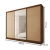 Guarda-Roupa Casal Europa 3 Portas 4 Gavetas 100% Mdf com Espelho Castanho/Nude - Panorama Móveis