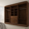 Guarda-Roupa Casal Europa 3 Portas 4 Gavetas 100% Mdf com Espelho Castanho/Nude - Panorama Móveis