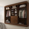 Guarda-Roupa Casal Europa 3 Portas 4 Gavetas 100% Mdf com Espelho Castanho/Nude - Panorama Móveis