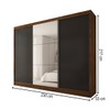 Guarda-Roupa Casal Europa 3 Portas 4 Gavetas 100% Mdf com Espelho Castanho/Preto - Panorama Móveis