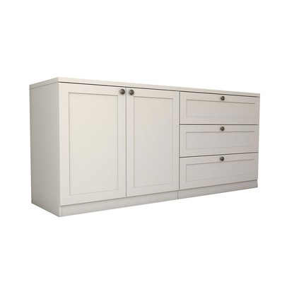 Cômoda Americana 2 Portas 3 Gavetas 100% Mdf Branco Fosco - Panorama Móveis