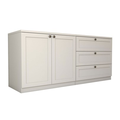 Rack Americano 2 Portas 3 Gavetas 100% Mdf Branco Fosco - Panorama Móveis