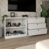 Rack Americano 2 Portas 3 Gavetas 100% Mdf Branco Fosco - Panorama Móveis