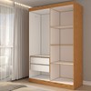 Guarda-Roupa Solteiro Flex 2 Portas 100% Mdf Flex Cinamomo/Fendi - Panorama Móveis