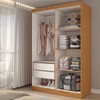 Guarda-Roupa Solteiro Flex 2 Portas 100% Mdf Flex Cinamomo/Fendi - Panorama Móveis