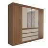 Guarda-Roupa Casal Luxúria 4 Portas 6 Gavetas com Espelho Cinamomo - Panorama Móveis