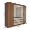 Guarda-Roupa Casal Luxúria 4 Portas 6 Gavetas com Espelho Cinamomo - Panorama Móveis