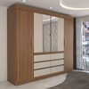 Guarda-Roupa Casal Luxúria 4 Portas 6 Gavetas com Espelho Cinamomo - Panorama Móveis