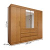 Guarda-Roupa Casal Luxúria 4 Portas 6 Gavetas com Espelho Cinamomo - Panorama Móveis