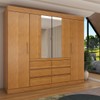 Guarda-Roupa Casal Luxúria 4 Portas 6 Gavetas com Espelho Cinamomo - Panorama Móveis