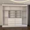 Guarda-Roupa Casal Luxúria 4 Portas 6 Gavetas com Espelho Branco - Panorama Móveis