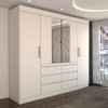 Guarda-Roupa Casal Luxúria 4 Portas 6 Gavetas com Espelho Branco - Panorama Móveis