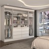 Guarda-Roupa Casal Luxúria 4 Portas 6 Gavetas com Espelho Branco - Panorama Móveis