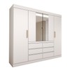 Guarda-Roupa Casal Luxúria 4 Portas 6 Gavetas com Espelho Branco - Panorama Móveis