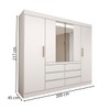 Guarda-Roupa Casal Luxúria 4 Portas 6 Gavetas com Espelho Branco - Panorama Móveis