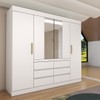 Guarda-Roupa Casal Luxúria 4 Portas 6 Gavetas com Espelho Branco - Panorama Móveis