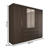 Guarda-Roupa Casal Luxúria 4 Portas 6 Gavetas com Espelho Ebano - Panorama Móveis