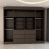 Guarda-Roupa Casal Luxúria 4 Portas 6 Gavetas com Espelho Ebano - Panorama Móveis