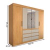 Guarda-Roupa Casal Luxúria 4 Portas 6 Gavetas com Espelho Cinamomo/Off White - Panorama Móveis
