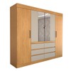Guarda-Roupa Casal Luxúria 4 Portas 6 Gavetas com Espelho Cinamomo/Off White - Panorama Móveis