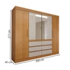 Guarda-Roupa Casal Luxúria 4 Portas 6 Gavetas com Espelho Cinamomo/Off White - Panorama Móveis
