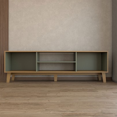 Rack para TV Até 75 Polegadas Retro 2 Portas Carvalho/Menta - Panorama Móveis