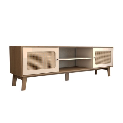 Rack para TV Até 75 Polegadas Retro 2 Portas Cinamomo/Off White - Panorama Móveis