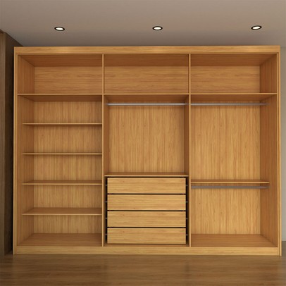 Guarda-Roupa Casal Closetto 6 Portas 4 Gavetas 100% Mdf Cinamon/Off-White - Panorama Móveis