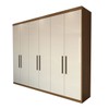 Guarda-Roupa Casal Closetto 6 Portas 4 Gavetas 100% Mdf Amêndola Touch/Off White - Panorama Móveis
