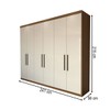 Guarda-Roupa Casal Closetto 6 Portas 4 Gavetas 100% Mdf Amêndola Touch/Off White - Panorama Móveis