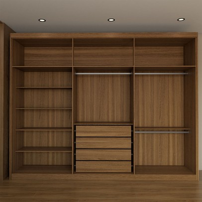 Guarda-Roupa Casal Closetto 6 Portas 4 Gavetas 100% Mdf Amêndola Touch/Off White - Panorama Móveis