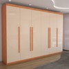 Guarda-Roupa Casal Alto Colorado 6 Portas 8 Gavetas 100% Mdf Cinamomo/Off White - Panorama Móveis
