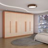 Guarda-Roupa Casal Alto Colorado 6 Portas 8 Gavetas 100% Mdf Cinamomo/Off White - Panorama Móveis