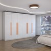 Guarda-Roupa Casal Alto Colorado 6 Portas 8 Gavetas 100% Mdf Branco - Panorama Móveis