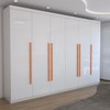 Guarda-Roupa Casal Alto Colorado 6 Portas 8 Gavetas 100% Mdf Branco - Panorama Móveis