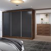 Guarda-Roupa Casal Europa 3 Portas 10 Gavetas 100% Mdf Castanho/Preto - Panorama Móveis