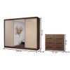 Guarda-Roupa Casal Europa 3 Portas 10 Gavetas 100% Mdf com Espelho Castanho/Nude - Panorama Móveis