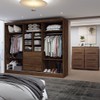 Guarda-Roupa Casal Europa 3 Portas 10 Gavetas 100% Mdf com Espelho Castanho/Preto - Panorama Móveis